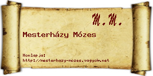 Mesterházy Mózes névjegykártya